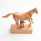 Mechanical Wooden Horse Automaton Model, Handcrafted Wood Dynamic Sculpture - VICTMAX
