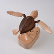 Wooden Sea Turtle Model with Dynamic Swimming Motion, Handcrafted Walnut and Beech Mechanical Ocean Creature Desk Decor - Victmax
