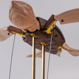Walnut and Beech Wooden Sea Turtle Model with Handcrafted Shell Texture and Kinetic Motion Design - Victmax