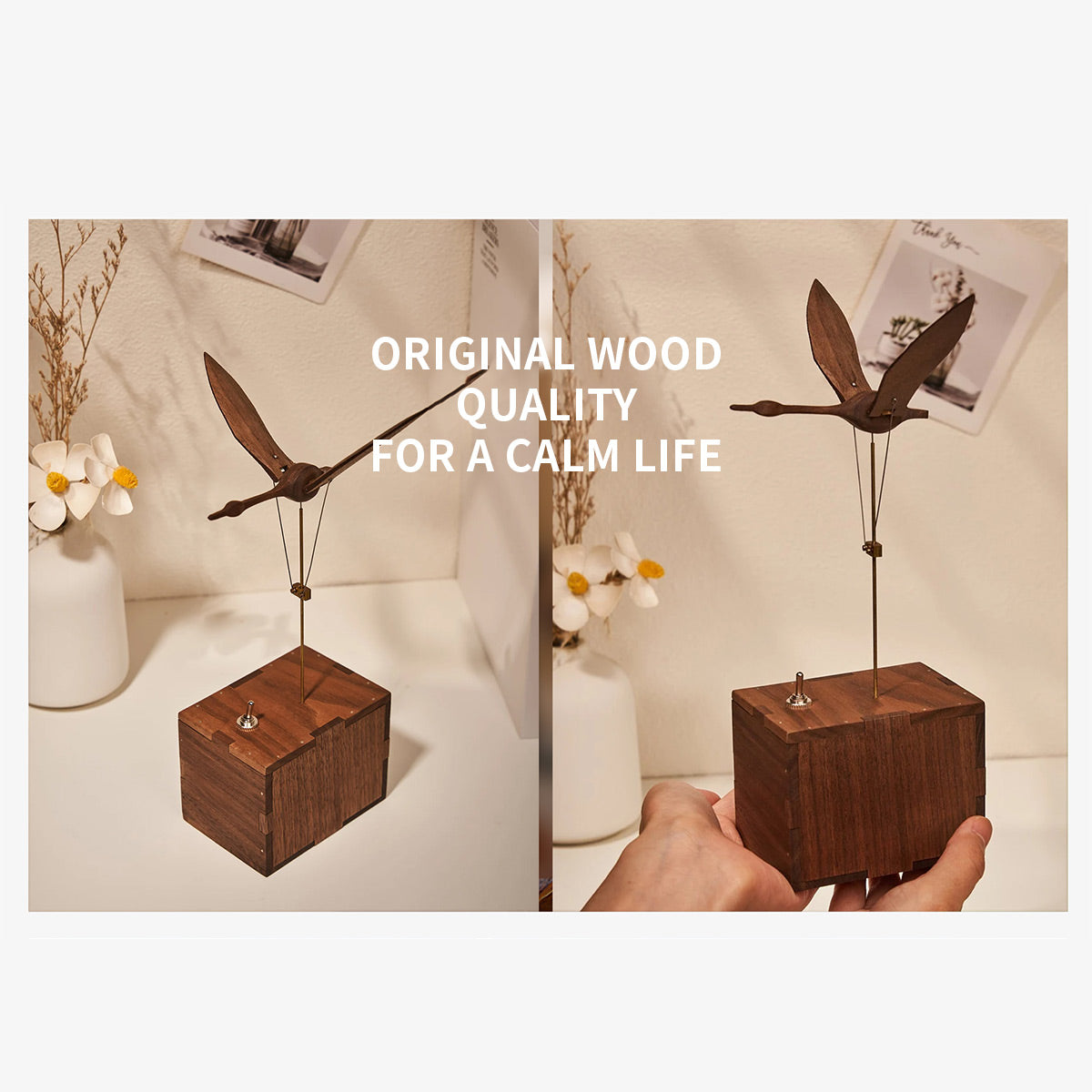Mechanical Wooden Flying Swan Music Box Bionic Marine Biological Dynamic Model - VICTMAX