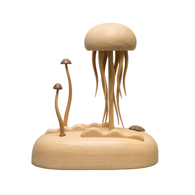 Mechanical Wooden Jellyfish Bionic Marine Biological Dynamic Model, Desktop Relaxation Decor - VICTMAX