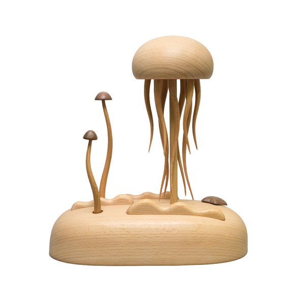 Mechanical Wooden Jellyfish Bionic Marine Biological Dynamic Model, Desktop Relaxation Decor - VICTMAX
