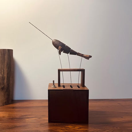 Mechanical Wooden Whale Bionic Marine Biological Dynamic Model, Desktop Relaxation Decor - VICTMAX