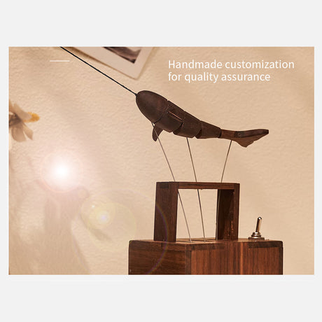 Mechanical Wooden Whale Bionic Marine Biological Dynamic Model, Desktop Relaxation Decor - VICTMAX
