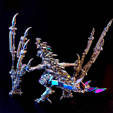 3D metal intelligential dragon model kit LED mechanical dragon sculpture display - VICTMAX