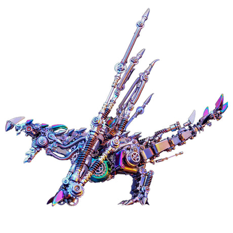 3D metal intelligential dragon model kit LED mechanical dragon sculpture display - VICTMAX