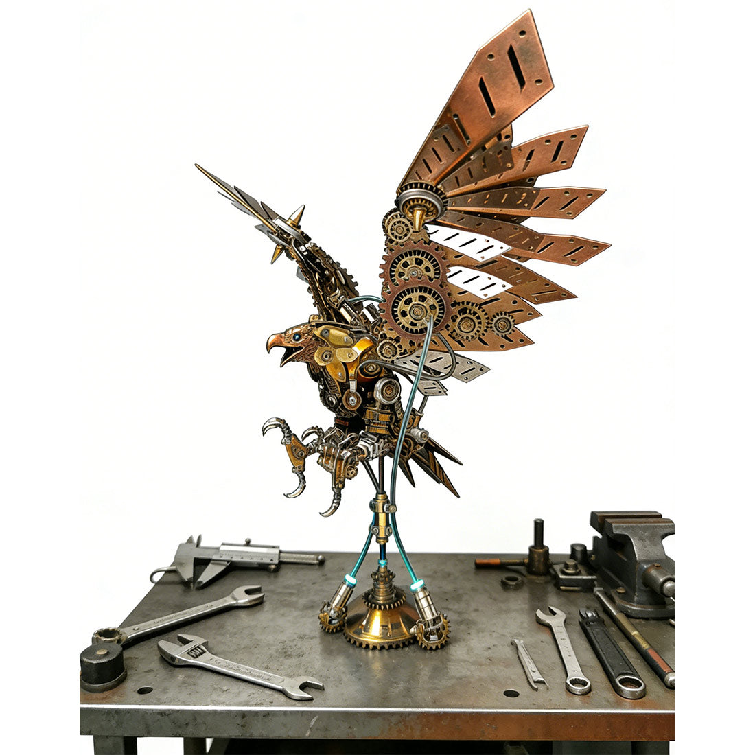 3d metal mechanical eagle model kit led display sculpture - VICTMAX