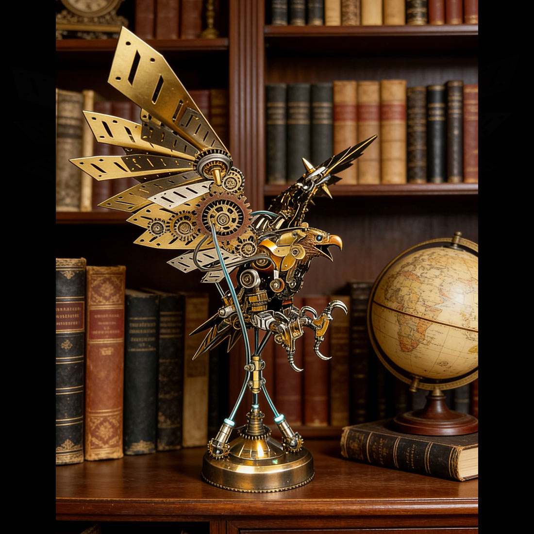 3d metal mechanical eagle model kit led display sculpture - VICTMAX