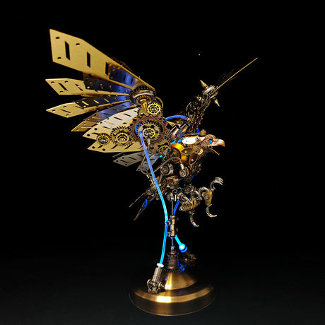 3d metal mechanical eagle model kit led display sculpture - VICTMAX