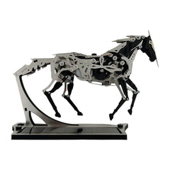 solar powered mechanical horse metal automaton model industrial desk display - victmax