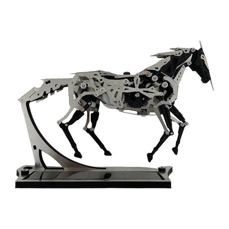 solar powered mechanical horse metal automaton model industrial desk display - victmax