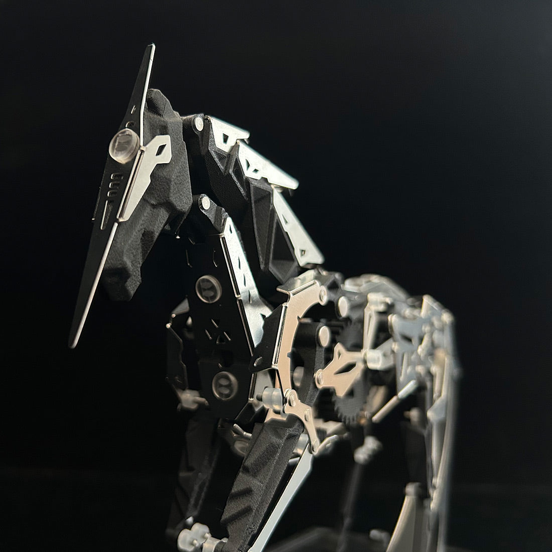 solar powered mechanical horse metal automaton model industrial desk display - victmax