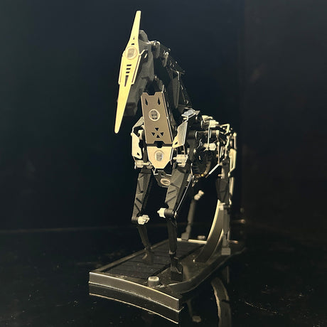 solar powered mechanical horse metal automaton model industrial desk display - victmax