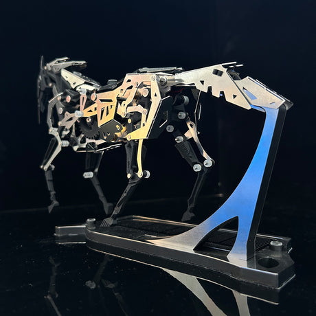 solar powered mechanical horse metal automaton model industrial desk display - victmax