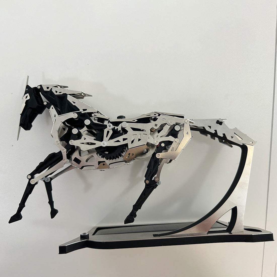 solar powered mechanical horse metal automaton model industrial desk display - victmax
