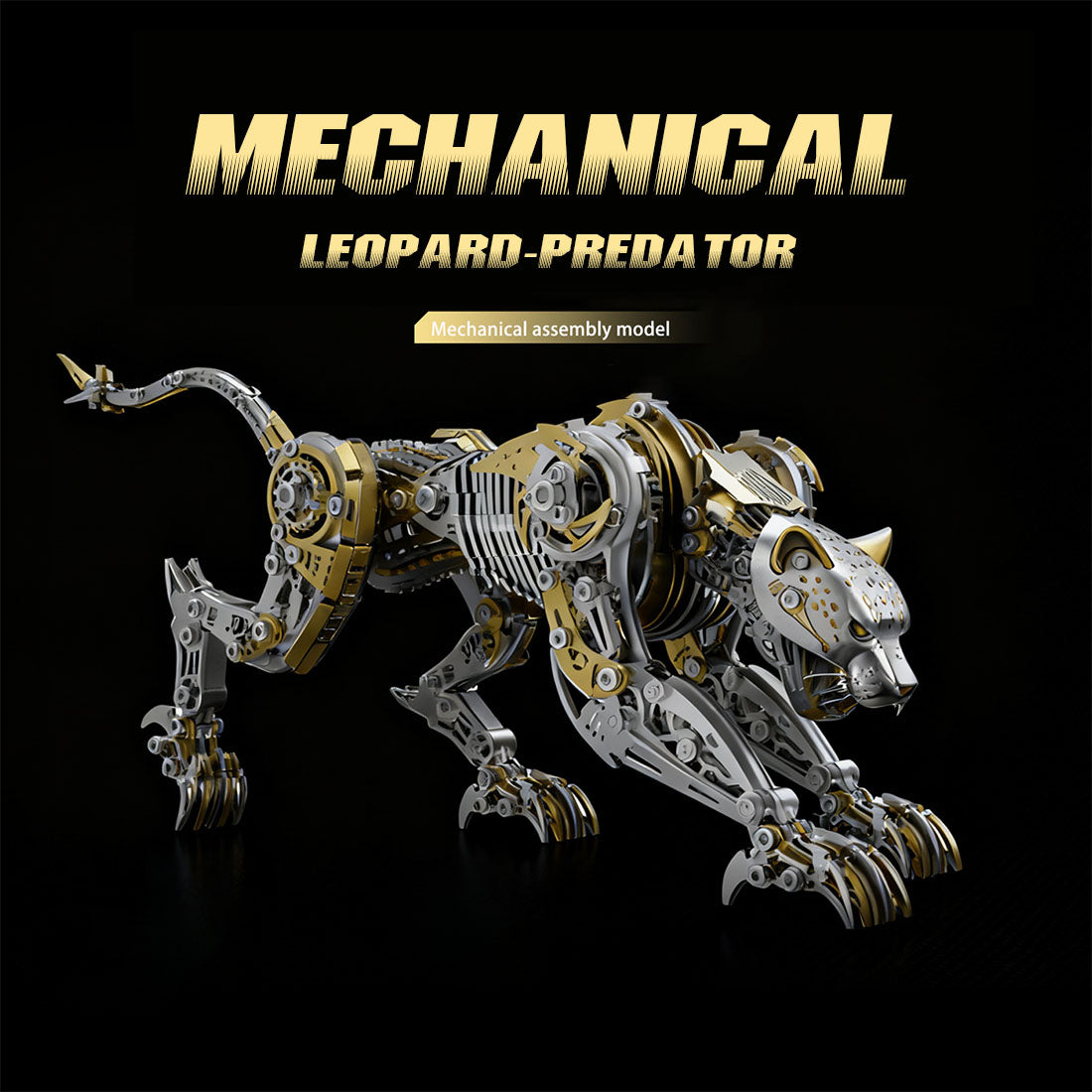3D full metal mechanical leopard model kit collectible desk display - VICTMAX