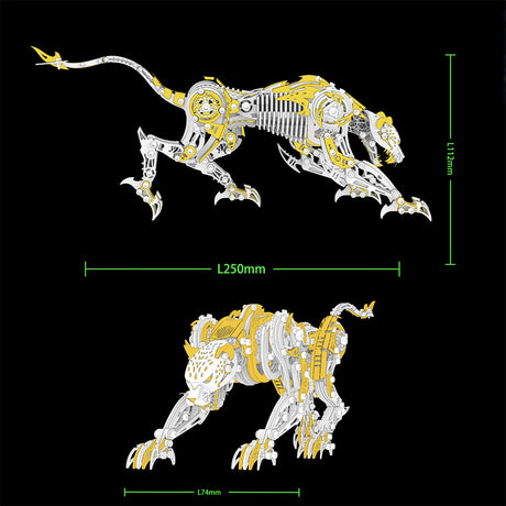 3D full metal mechanical leopard model kit collectible desk display - VICTMAX
