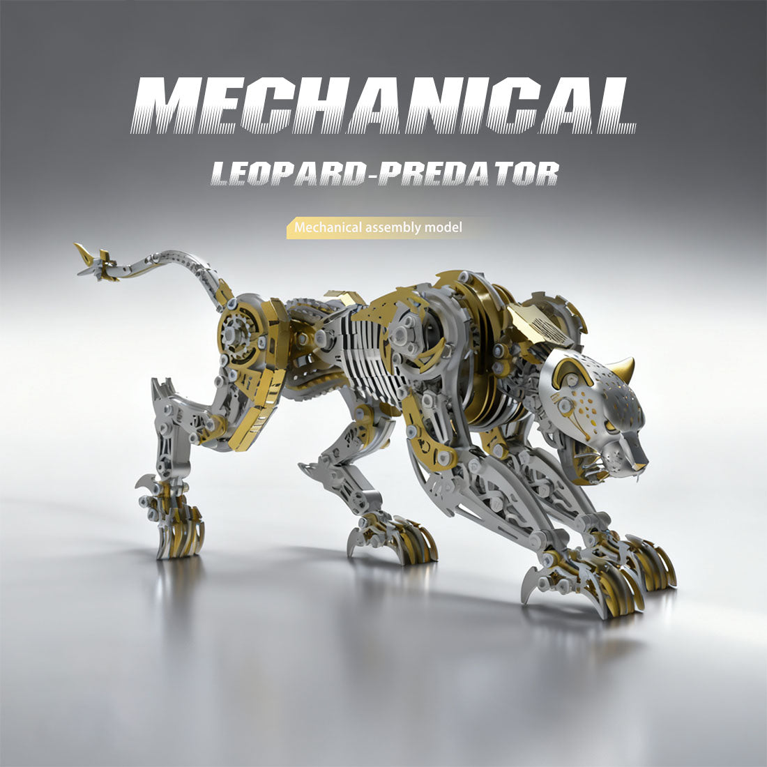 3D full metal mechanical leopard model kit collectible desk display - VICTMAX