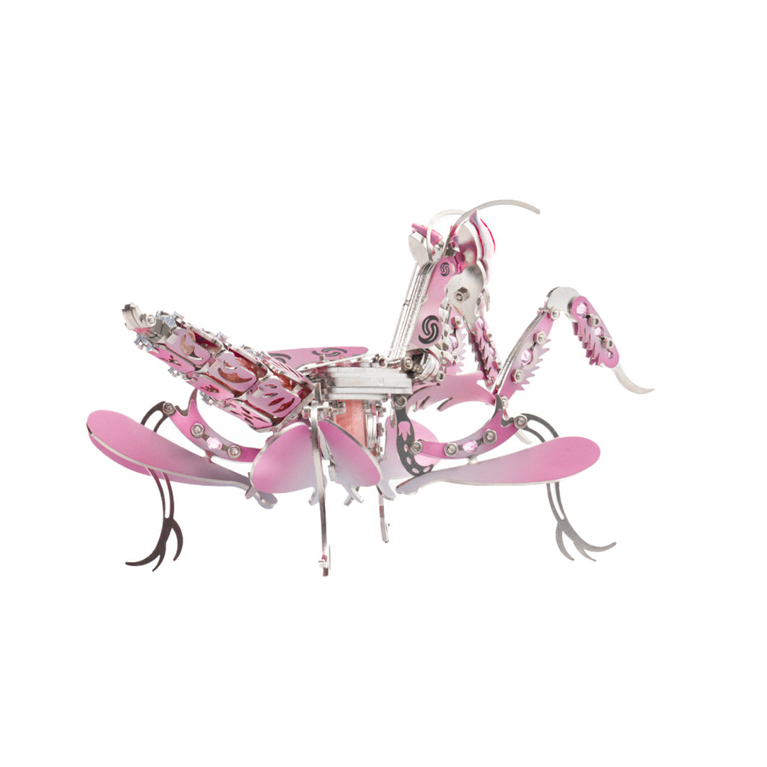 3D metal orchid mantis model kit mechanical insect display sculpture - VICTMAX
