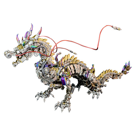 3D metal punk mechanical dragon model kit 2030+PCS fantasy creature assembly sculpture display - VICTMAX