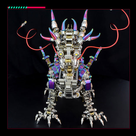 3D metal punk mechanical dragon model kit 2030+PCS fantasy creature assembly sculpture display - VICTMAX
