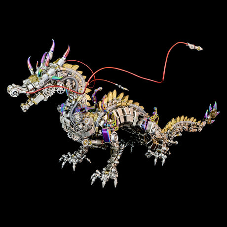 3D metal punk mechanical dragon model kit 2030+PCS fantasy creature assembly sculpture display - VICTMAX