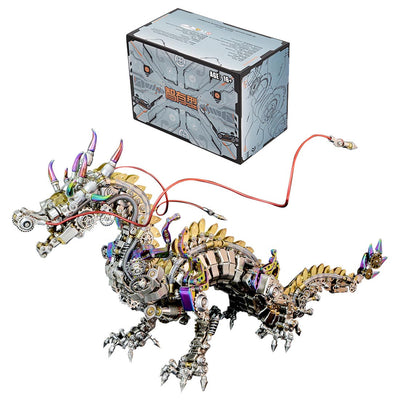 3D metal punk mechanical dragon model kit 2030+PCS fantasy creature assembly sculpture display - VICTMAX