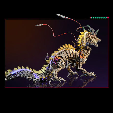 3D metal punk mechanical dragon model kit 2030+PCS fantasy creature assembly sculpture display - VICTMAX