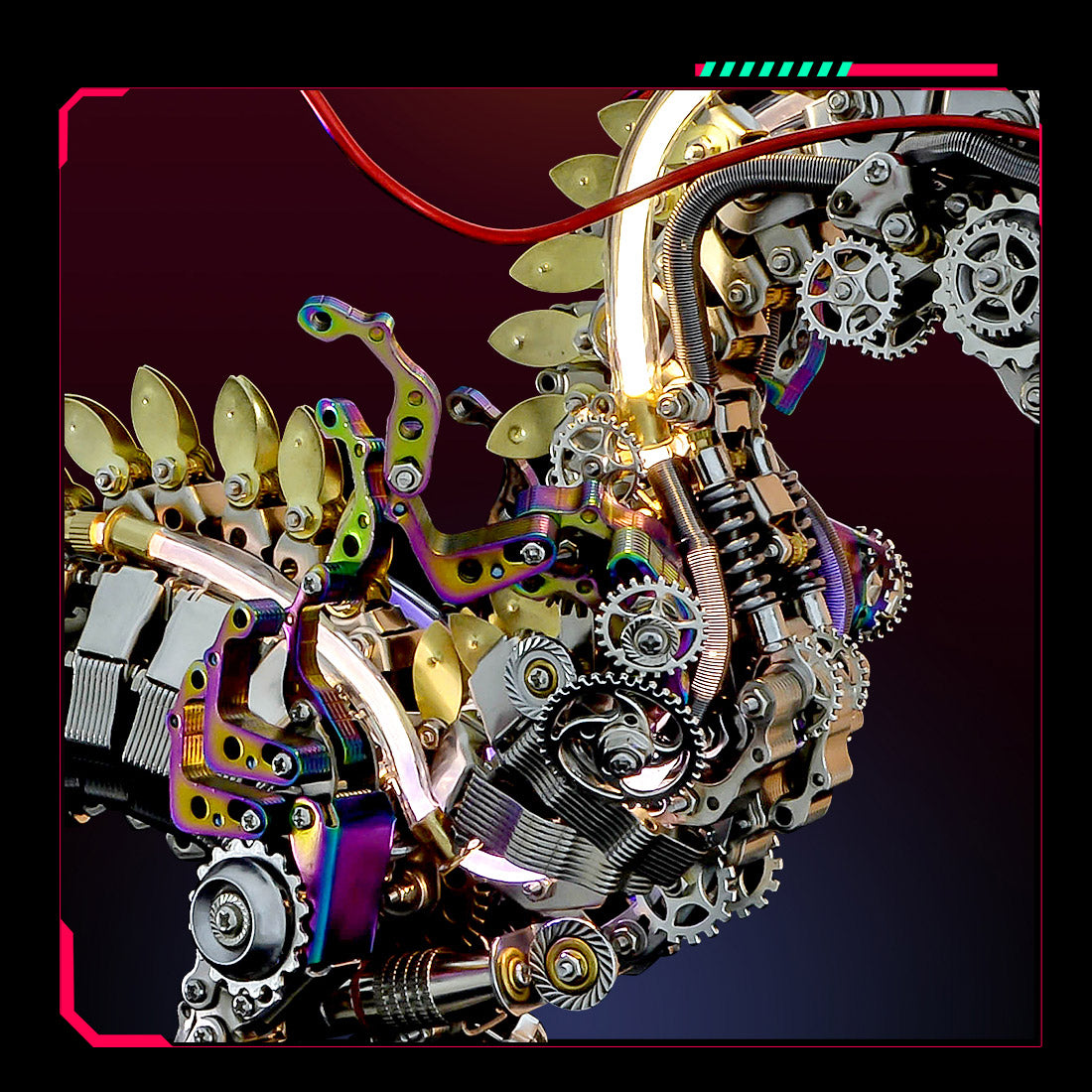 3D metal punk mechanical dragon model kit 2030+PCS fantasy creature assembly sculpture display - VICTMAX