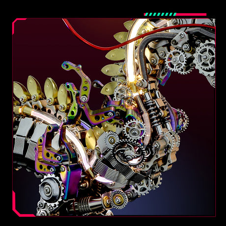 3D metal punk mechanical dragon model kit 2030+PCS fantasy creature assembly sculpture display - VICTMAX