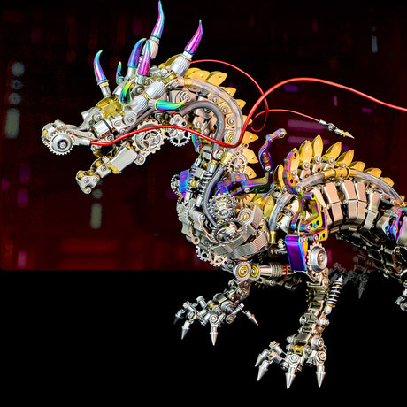 3D metal punk mechanical dragon model kit 2030+PCS fantasy creature assembly sculpture display - VICTMAX